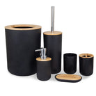 6-Piece Modern Bathroom Accessory Set Black