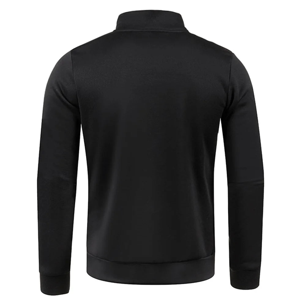 Casual Semi-Zip Men's Jumper Black