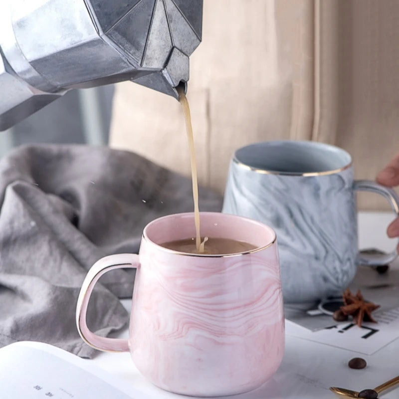 Elegant Marble Ceramic Mug Pink