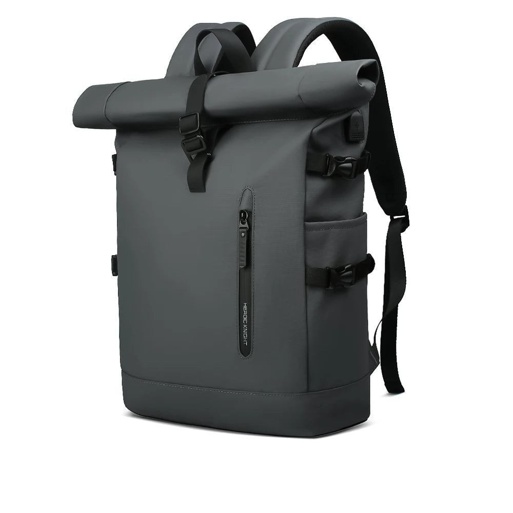 Expandable USB Waterproof Men's Backpack Grey