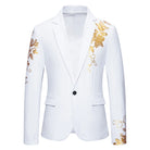 Men's Classical Pattern Suit Blazer in White