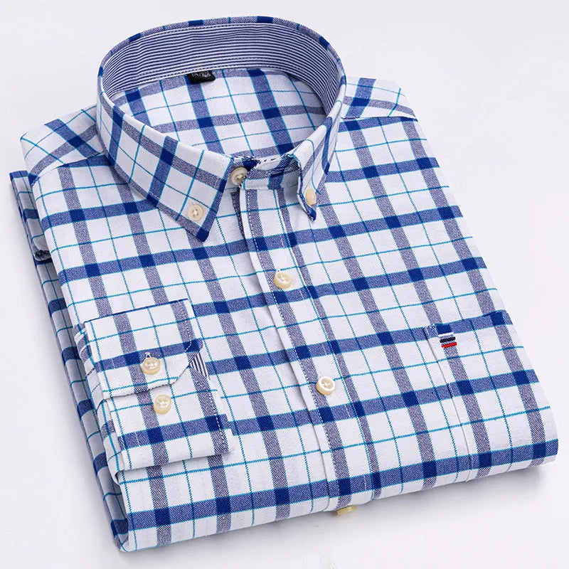 Men's Cotton Business Shirt Blue