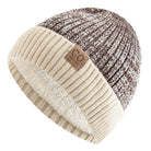 Men's Fur-Lined Knit Beanie Brown