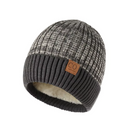 Men's Fur-Lined Knit Beanie Grey