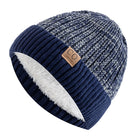 Men's Fur-Lined Knit Beanie Navy Blue