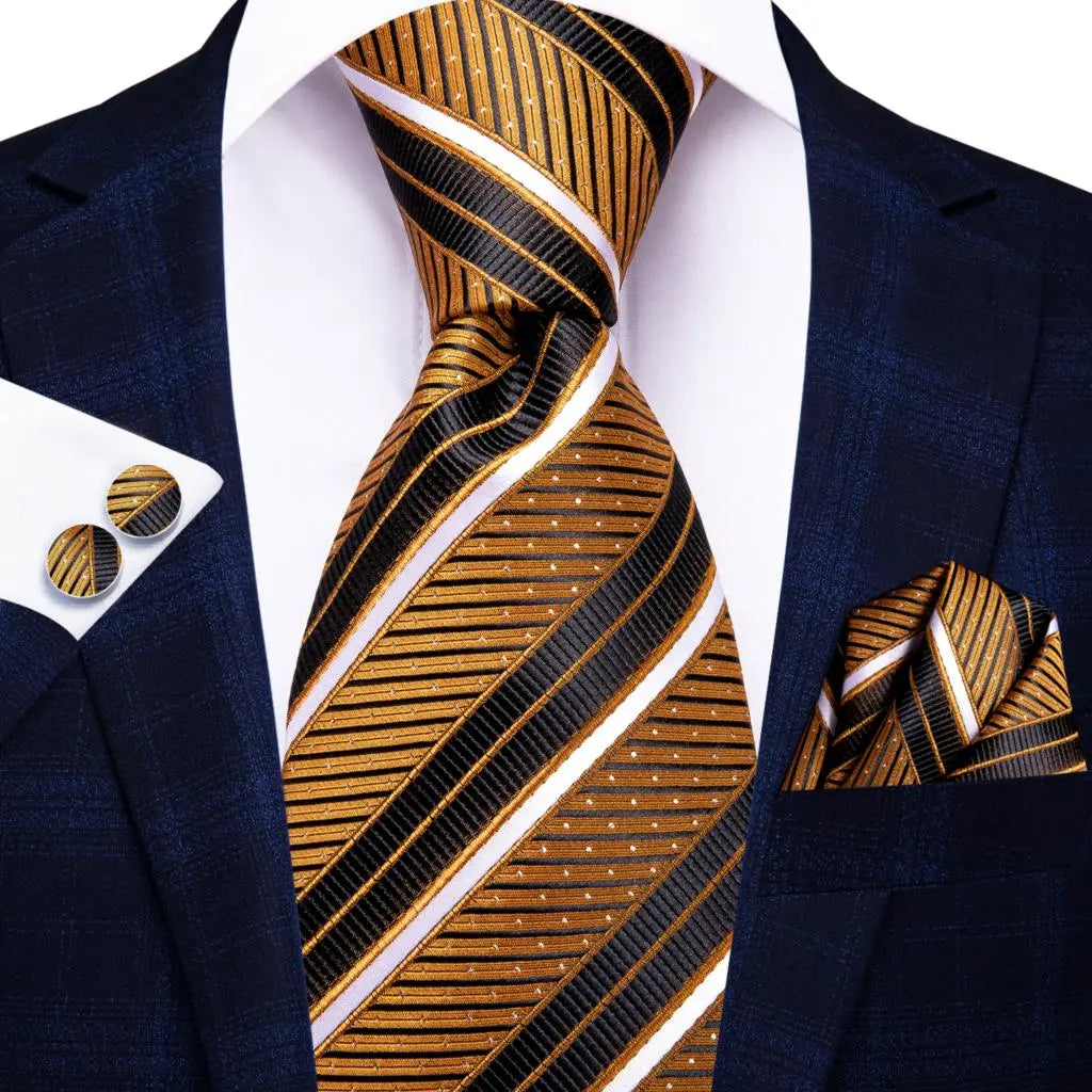 Men's Striped Silk Tie Set 