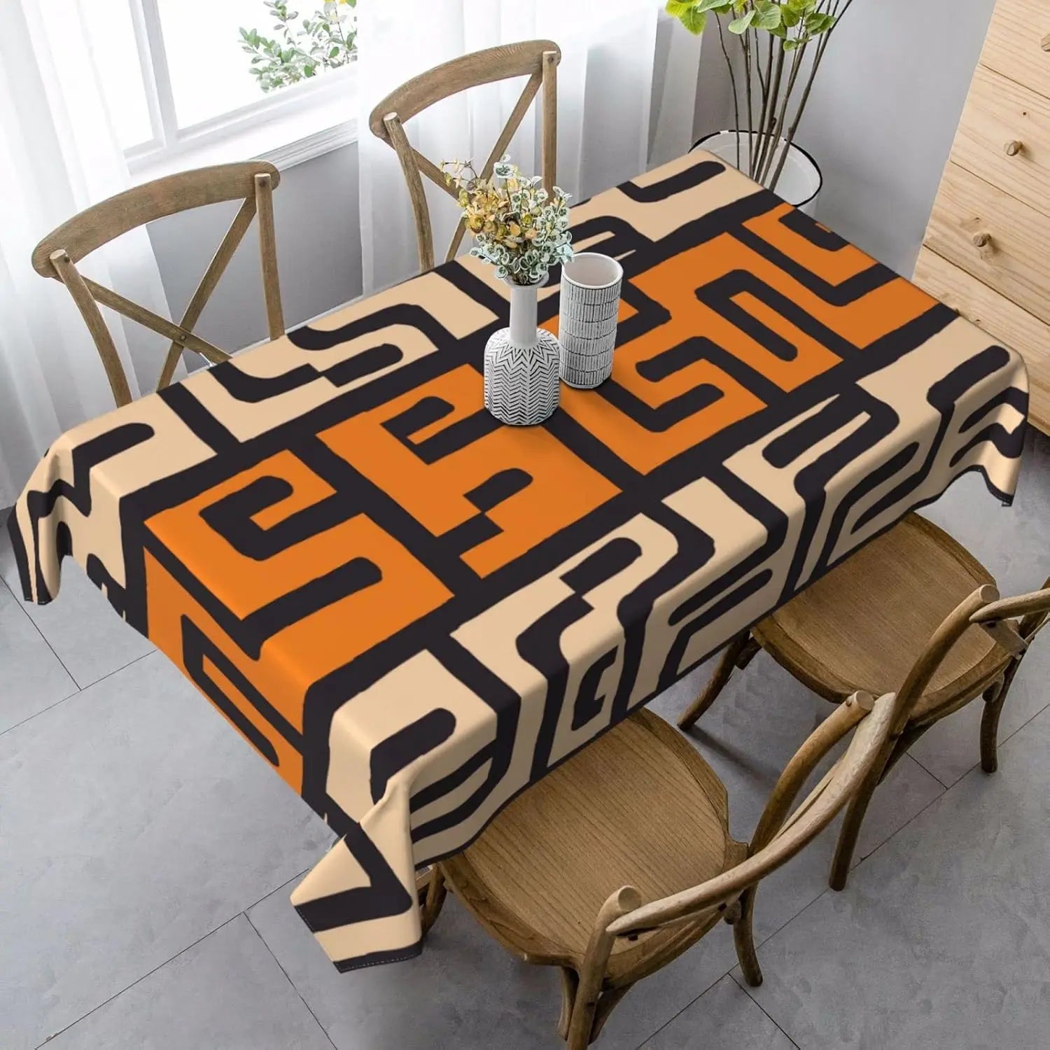 Modern African Geometric Tablecloth