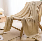 Nordic Cozy Knit Throw Blanket in Beige