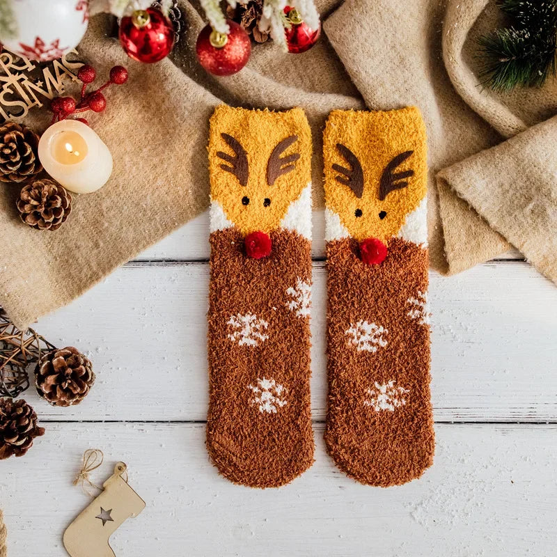 Plush Christmas Sleep Socks