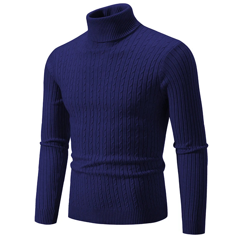 Polo Neck Men's Jumper Navy