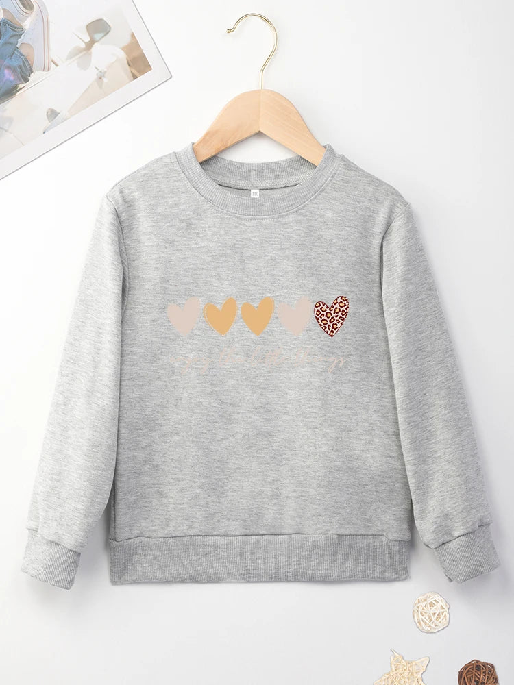 Grey Love Hearts Girls Jumper