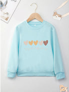 Blue Love Hearts Girls Jumper