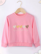 Pink Love Hearts Girls Jumper