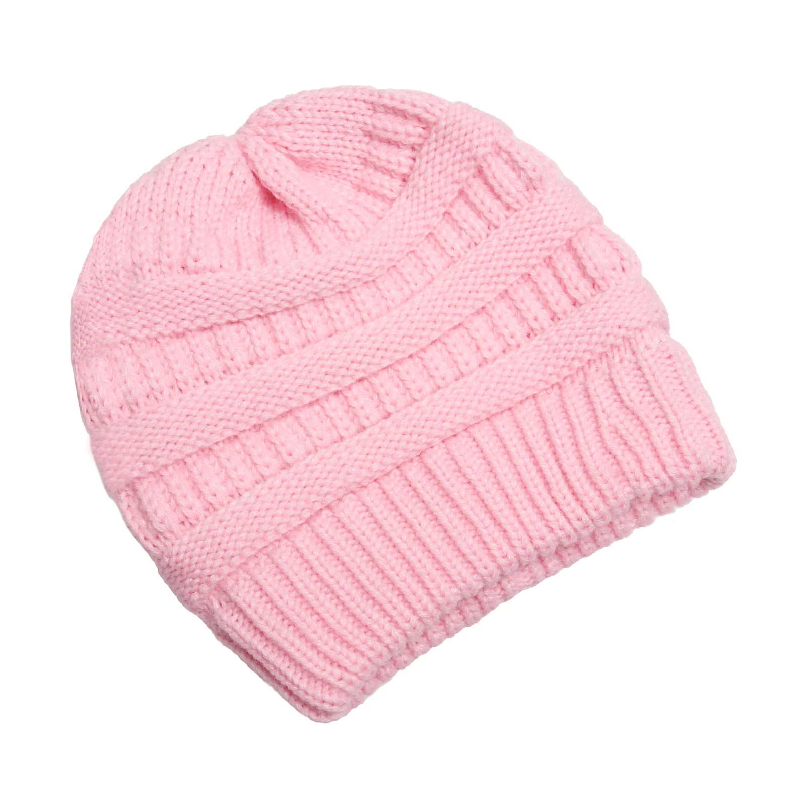 Pink Women's Knitted Beanie Hat