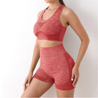 Seamless High-Waist Shorts Set Red