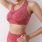 Seamless High-Waist Shorts Set Red