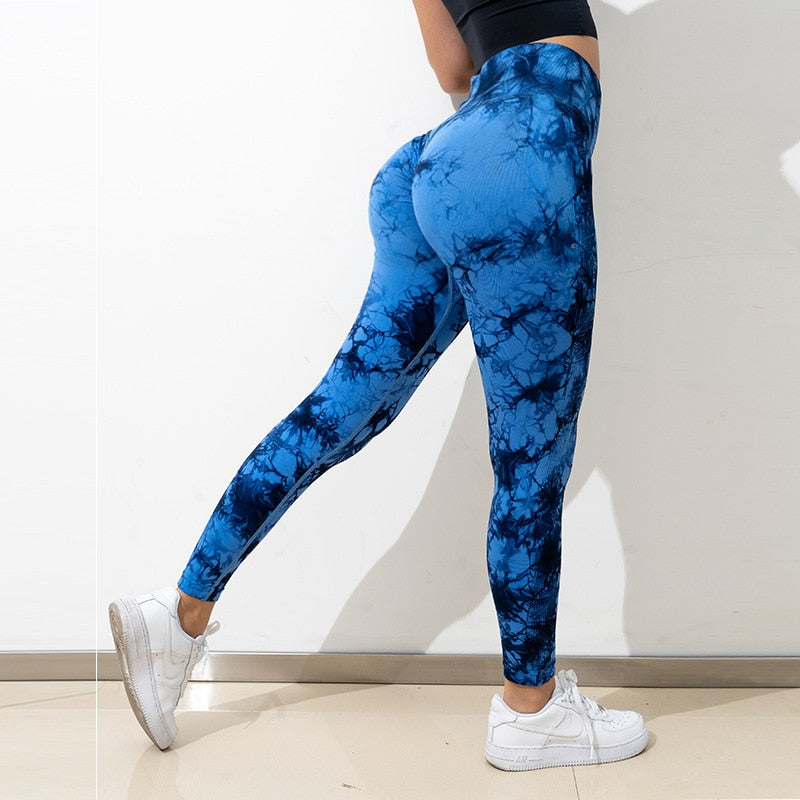 Stylish High-Waist Workout Leggings Blue